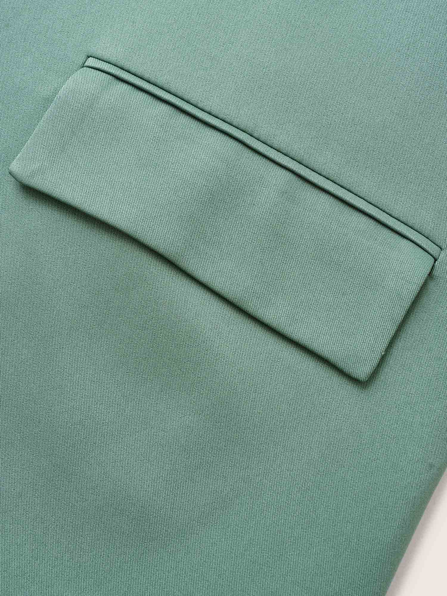Lapel Collar Flap Pocket Tab Sleeve Blazer