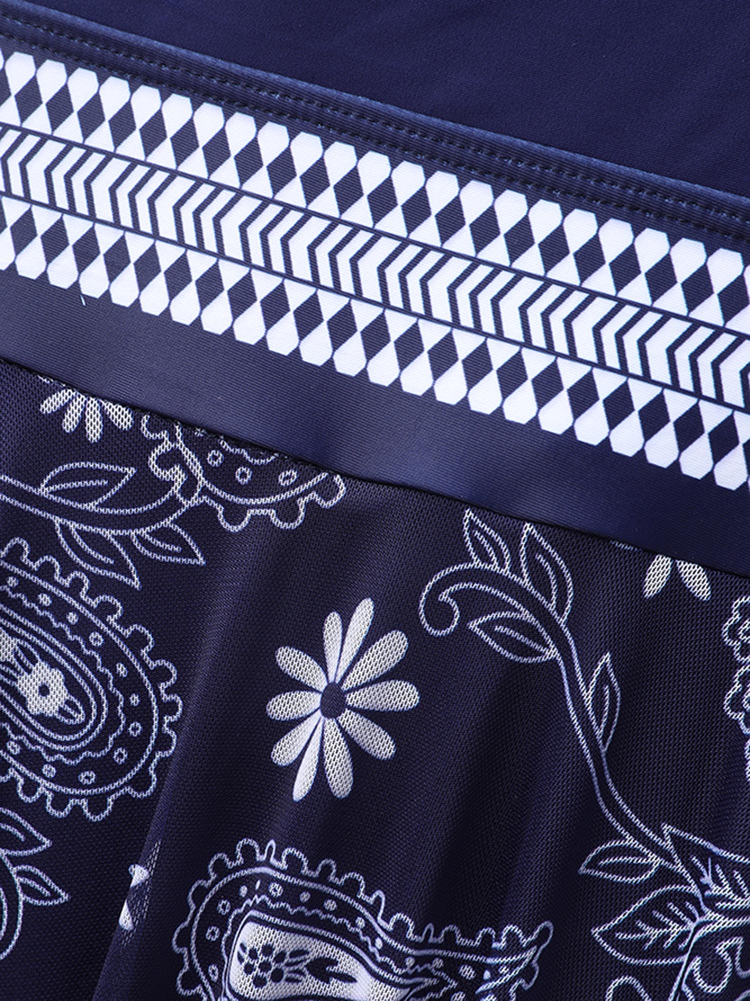 Overlap Collar Bandana Print Mesh Swim Dress Overlap Collar Bandana Print Mesh Swim Dress