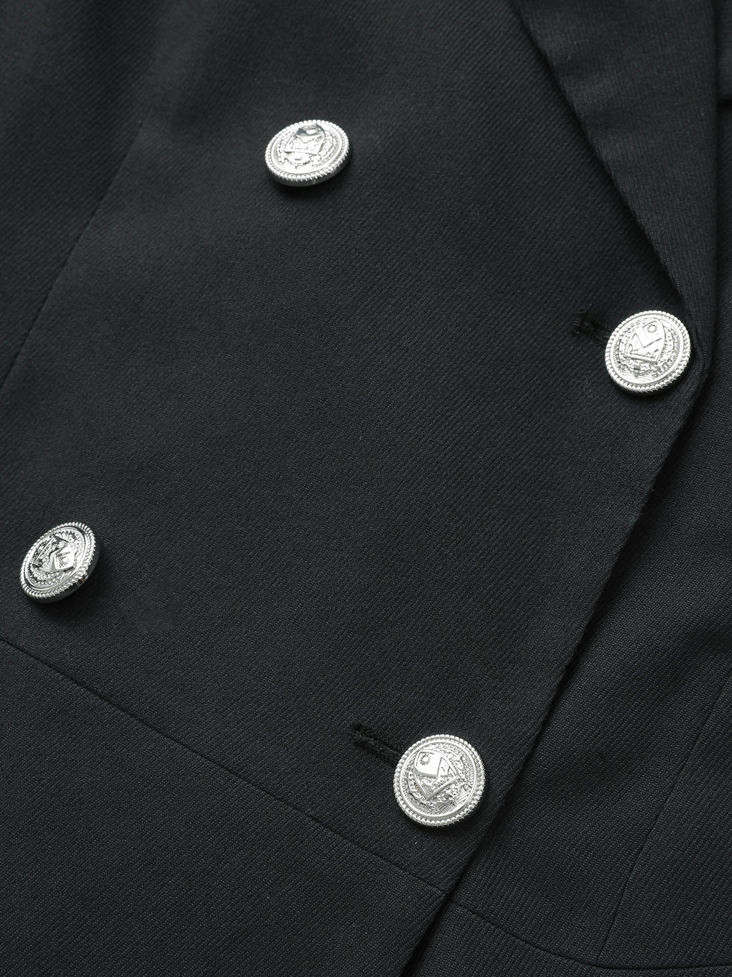 Suit Collar Double Breasted Metal Detail Blazer Suit Collar Double Breasted Metal Detail Blazer
