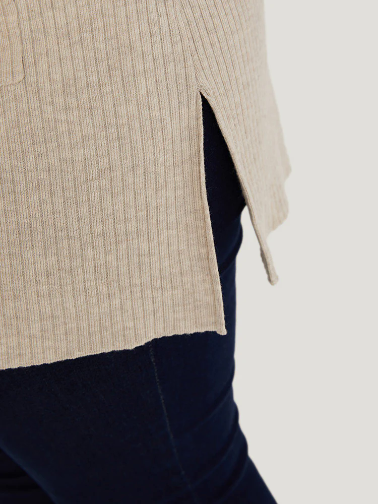 Plain Belted Patched Pocket Split Side Cardigan Plain Belted Patched Pocket Split Side Cardigan