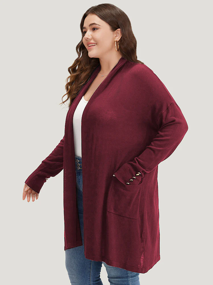 Supersoft Essentials Button Detail Lapel Collar Cardigan Supersoft Essentials Button Detail Lapel Collar Cardigan
