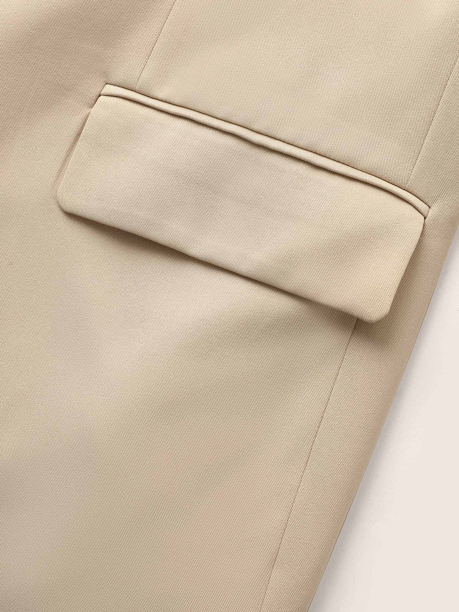 Anti-Wrinkle Suit Collar Flap Detail Blazer