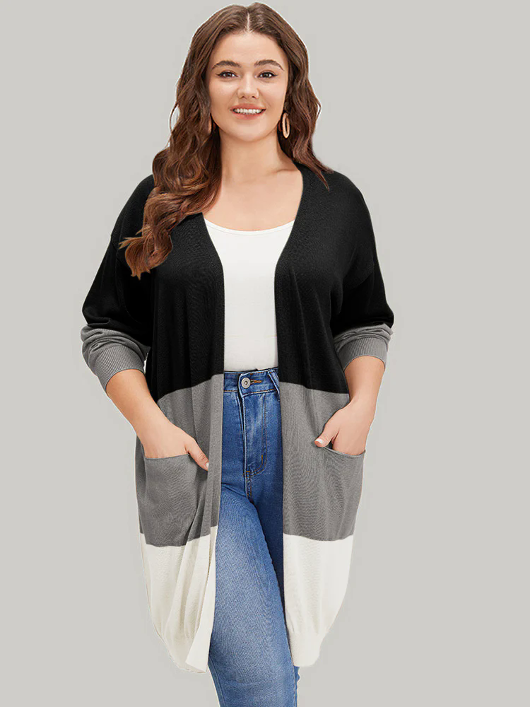 Supersoft Essentials Colorblock Pocket Tunic Cardigan Supersoft Essentials Colorblock Pocket Tunic Cardigan