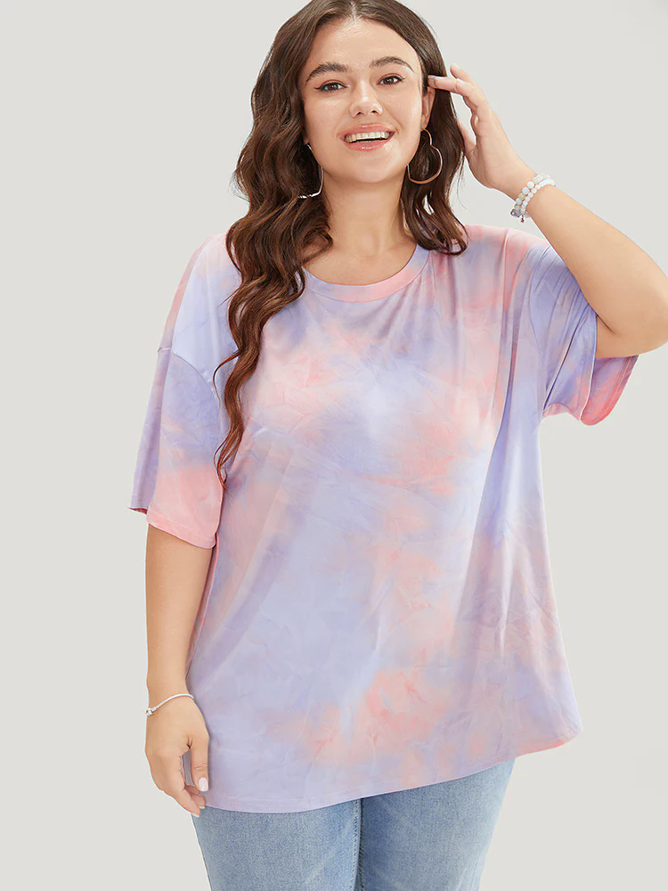 Tie Dye Round Neck Half Sleeve T-shirt Tie Dye Round Neck Half Sleeve T-shirt