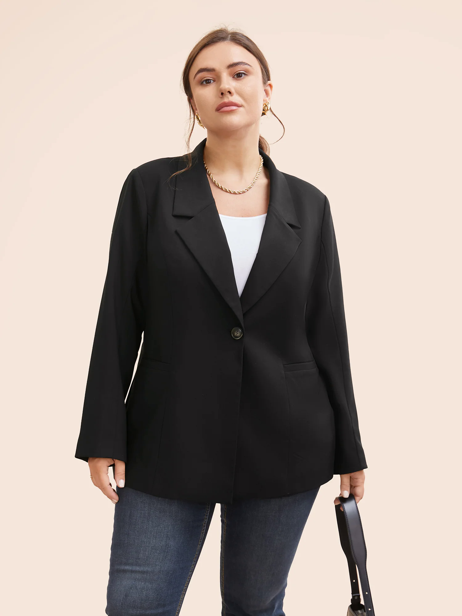 Suit Collar Single Flap Pocket Blazer Suit Collar Single Flap Pocket Blazer