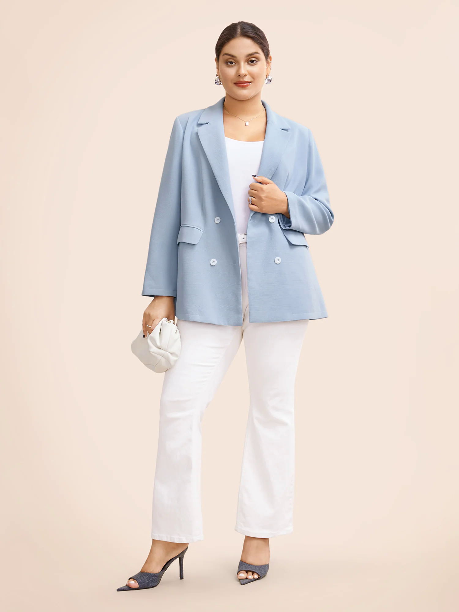 Suit Collar Flap Pocket Back Slit Blazer Suit Collar Flap Pocket Back Slit Blazer