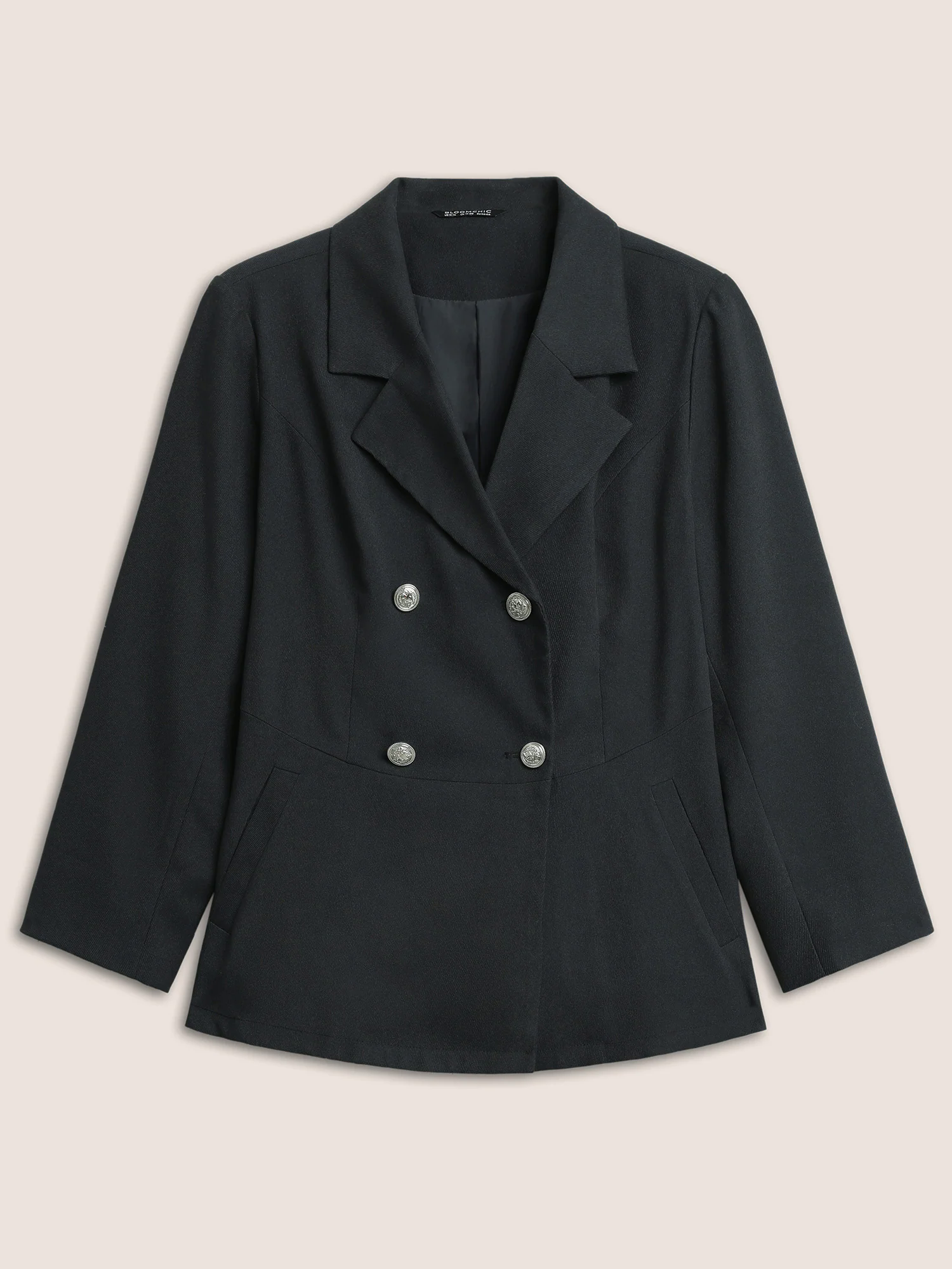 Suit Collar Double Breasted Metal Detail Blazer Suit Collar Double Breasted Metal Detail Blazer