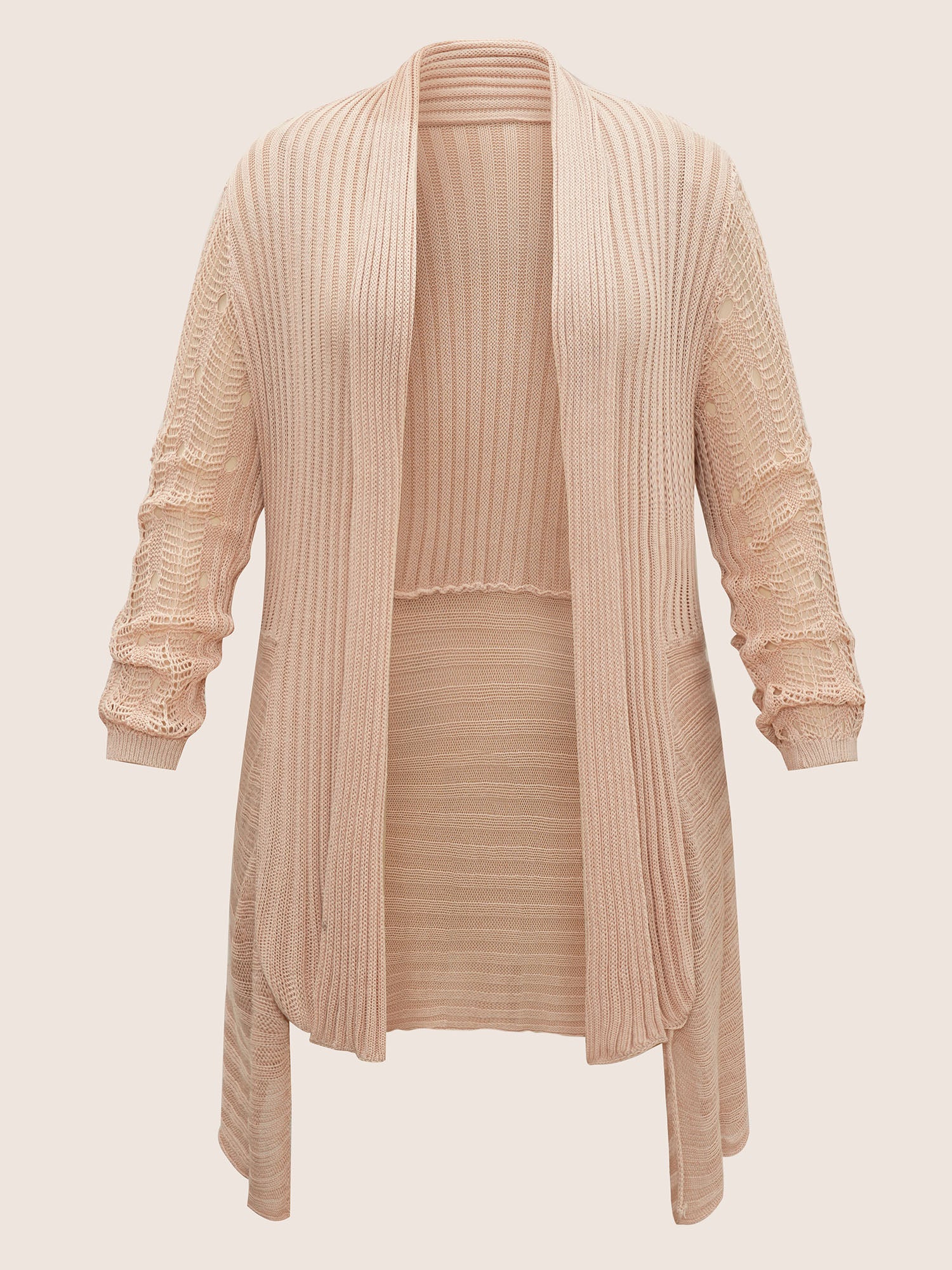 Rayon Asymmetrical Hem Cut Out Cardigan Rayon Asymmetrical Hem Cut Out Cardigan