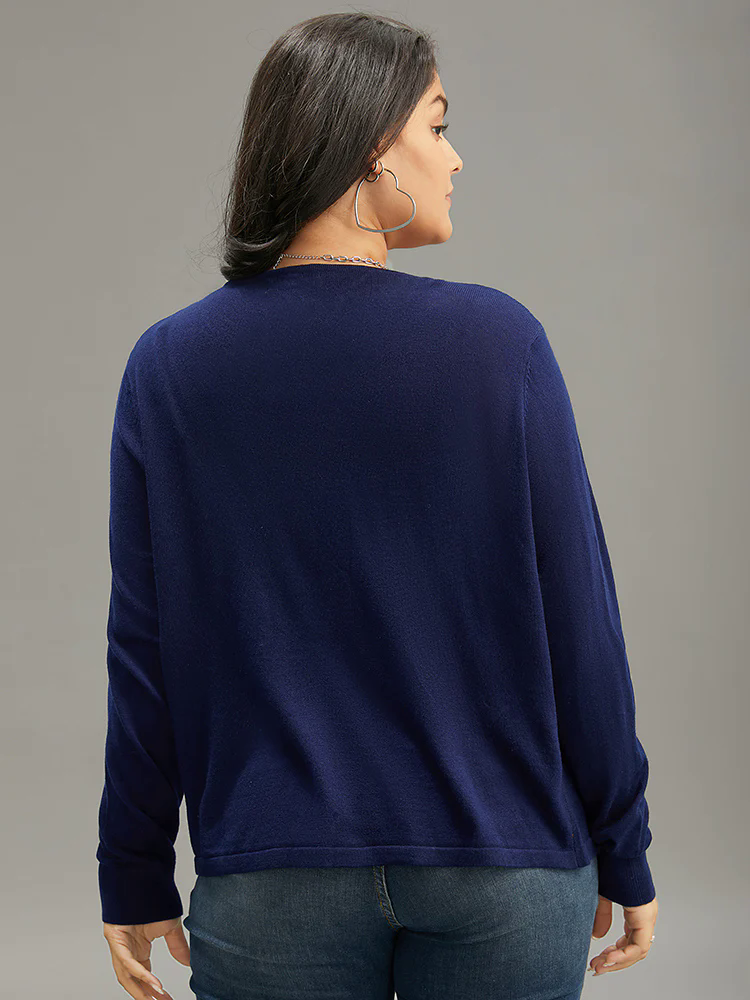 Supersoft Essentials Asymmetrical Hem Elastic Cuffs Cardigan