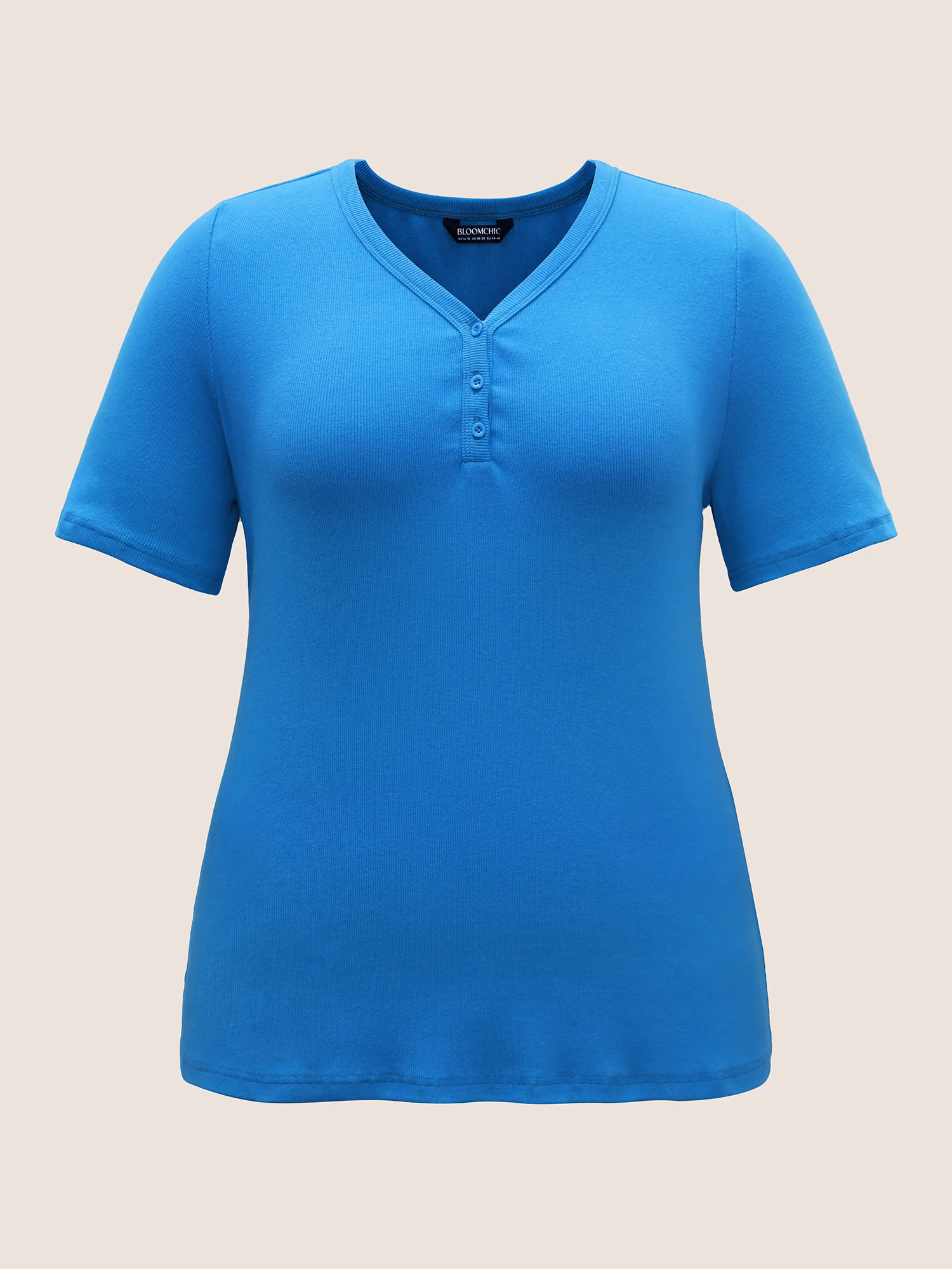 Cotton V Neck Button Up Pit Strip T-shirt Cotton V Neck Button Up Pit Strip T-shirt