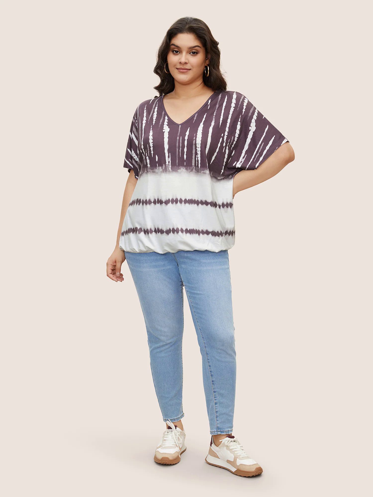 Tie Dye Batwing Sleeve T-shirt Tie Dye Batwing Sleeve T-shirt