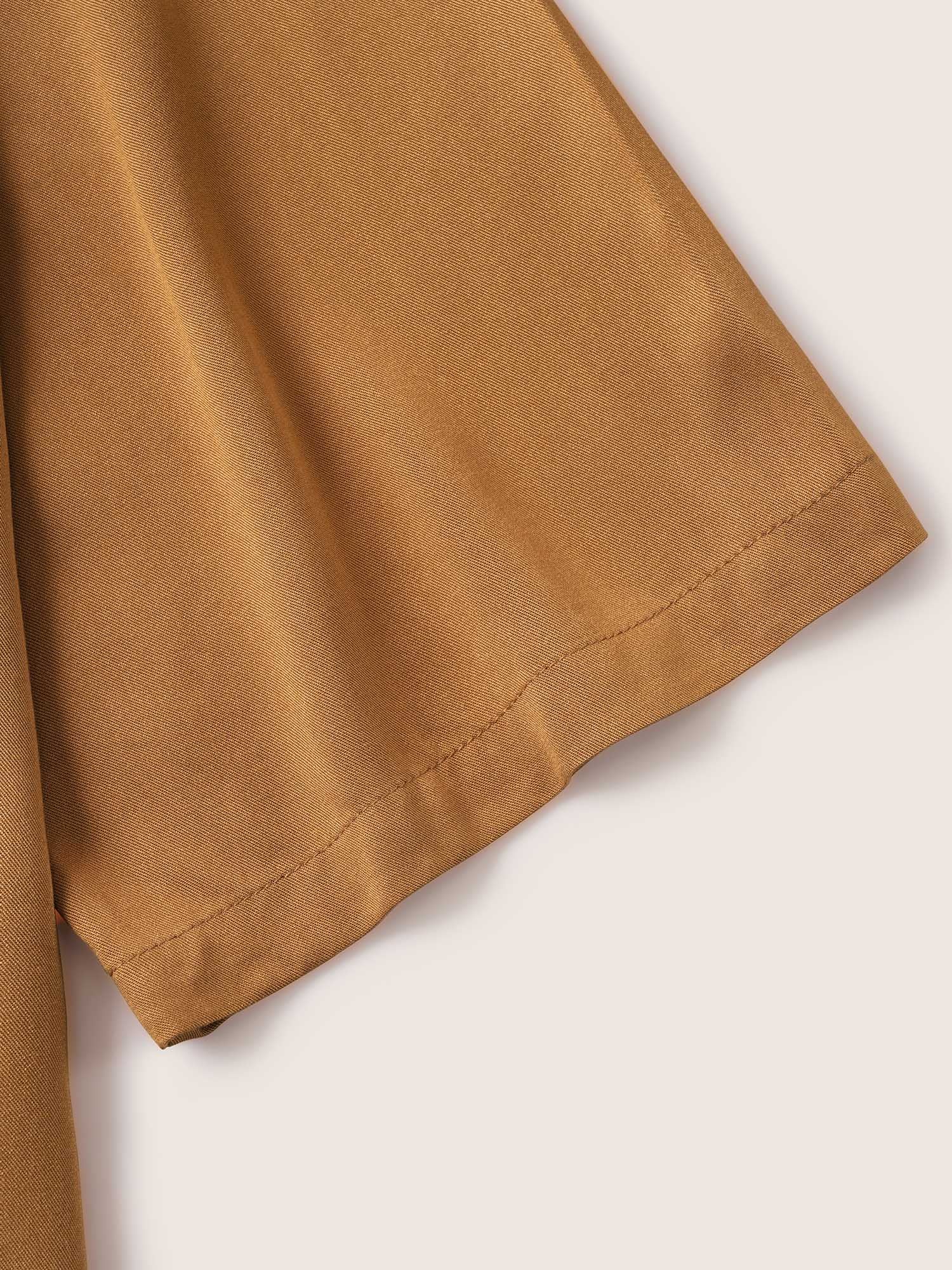 Solid Tiered Button Detail Ruffle Sleeve Blouse