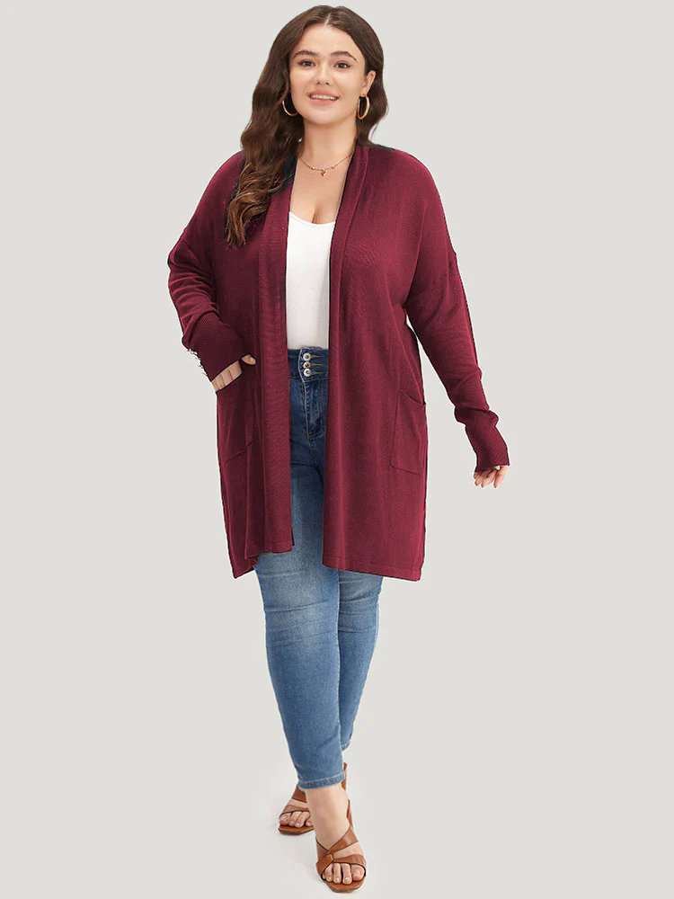 Supersoft Essentials Button Detail Lapel Collar Cardigan Supersoft Essentials Button Detail Lapel Collar Cardigan