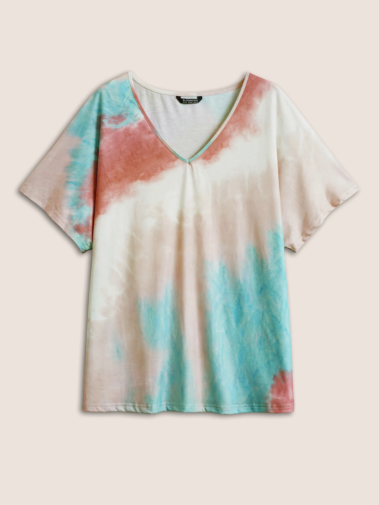 Tie Dye Drop Shoulder V Neck T-shirt Tie Dye Drop Shoulder V Neck T-shirt