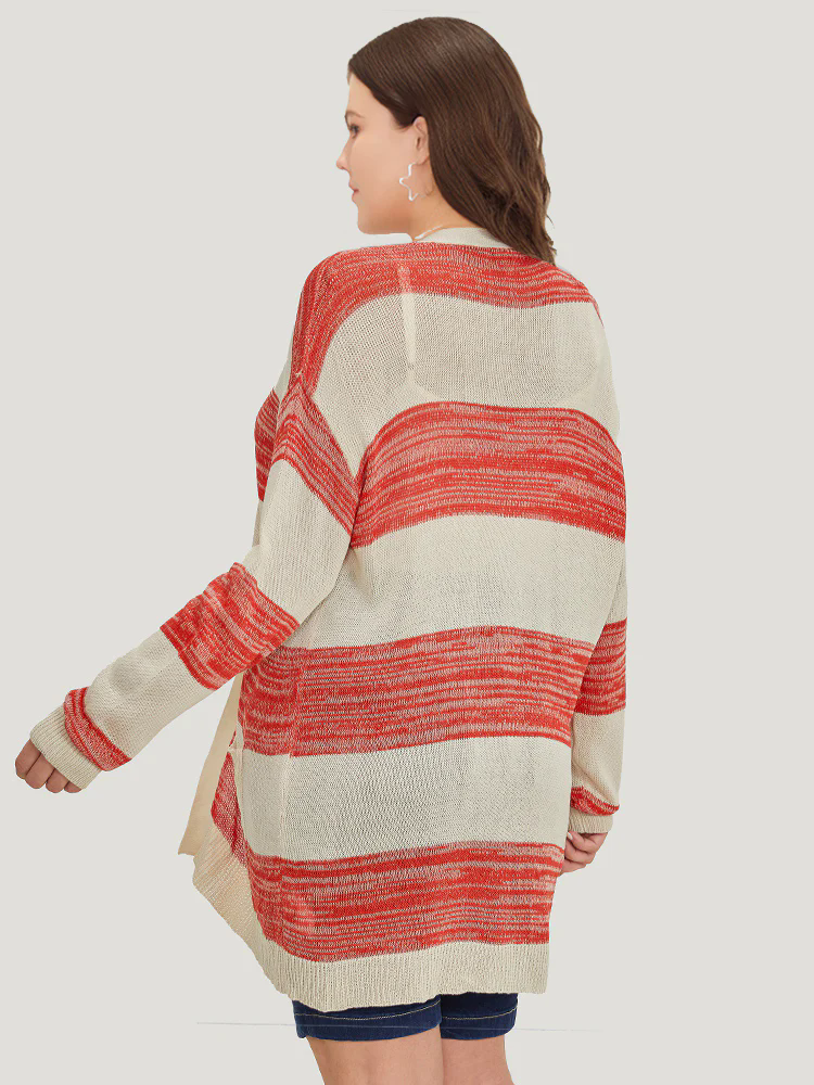 Two Tone Pocket Open Front Cardigan Two Tone Pocket Open Front Cardigan