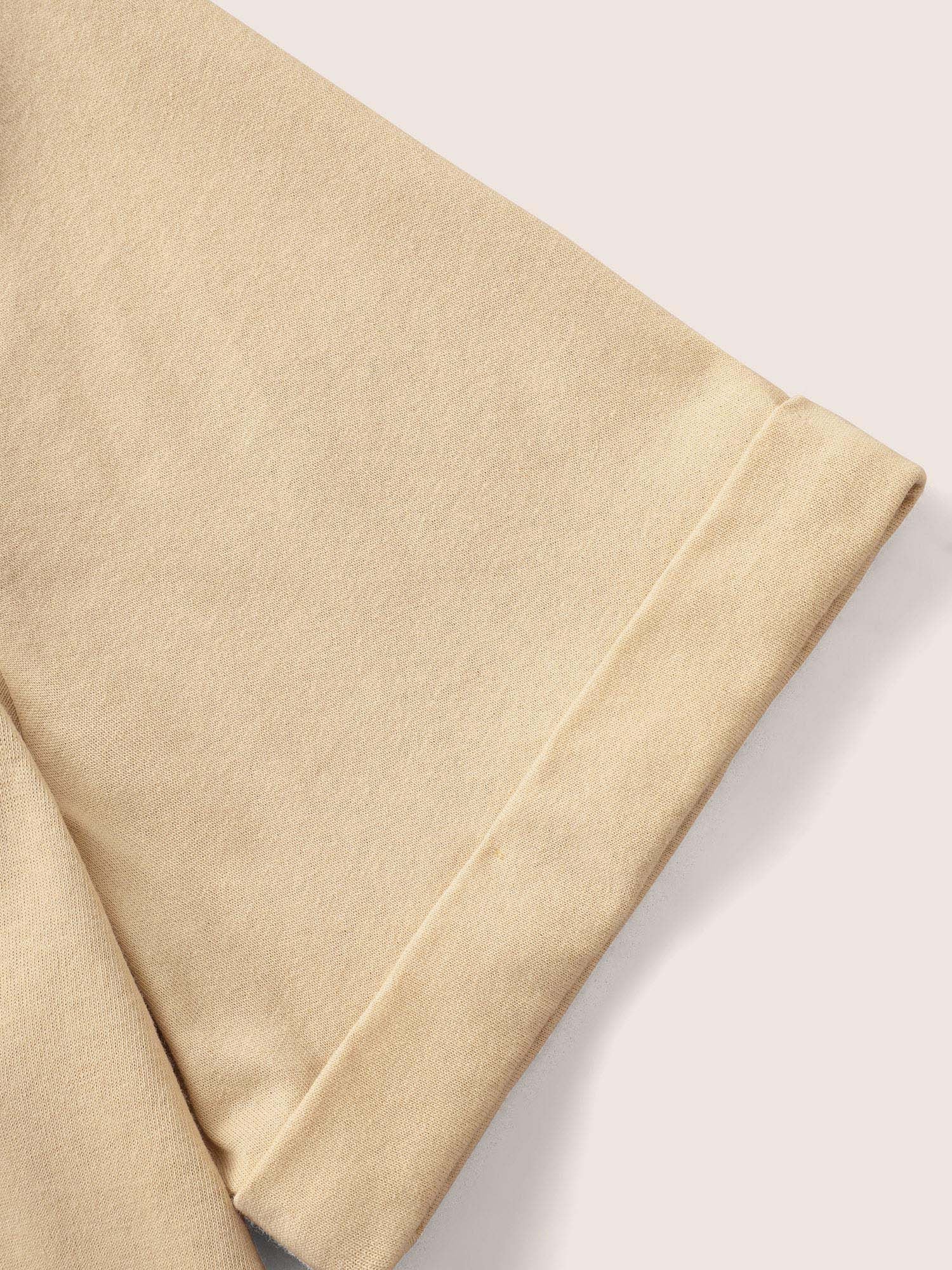 Cotton Solid Patched Pocket Cuffed Sleeve T-shirt Cotton Solid Patched Pocket Cuffed Sleeve T-shirt