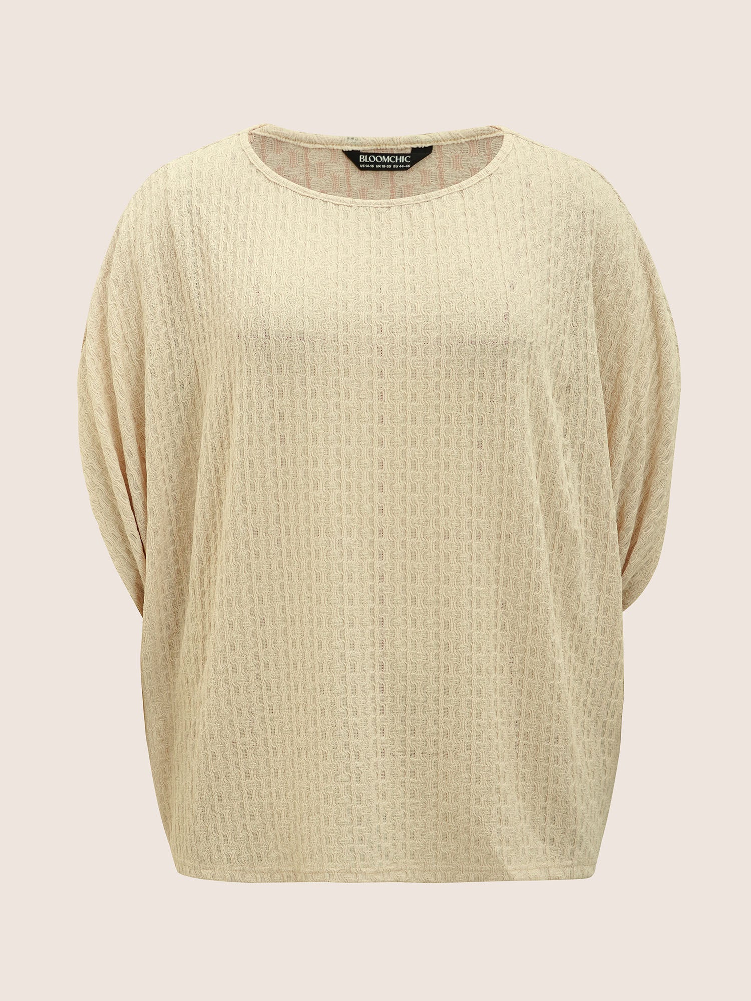 Solid Textured Crew Neck Batwing Sleeve T-shirt Solid Textured Crew Neck Batwing Sleeve T-shirt