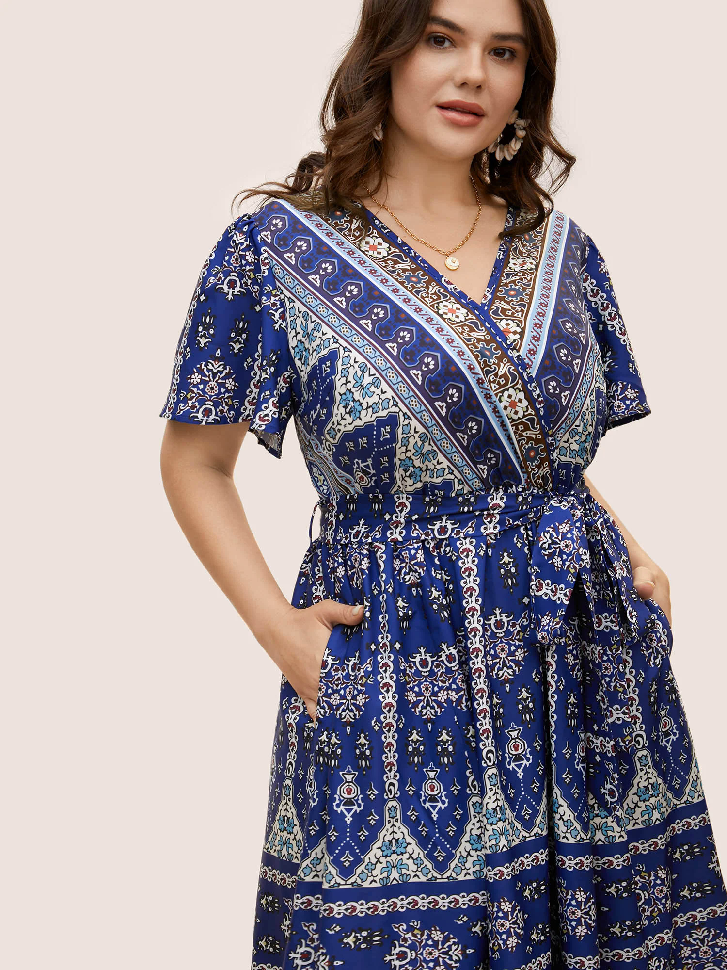 Bandana Print Wrap Gathered Maxi Dress Bandana Print Wrap Gathered Maxi Dress