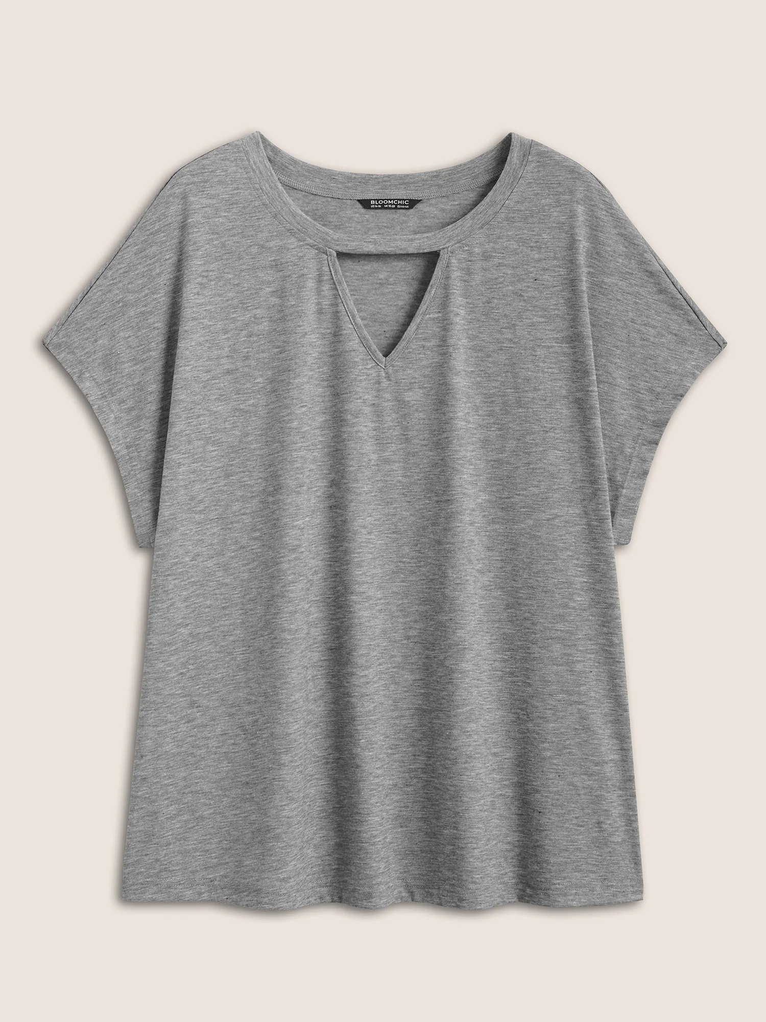 Plain Heather Keyhole Dolman Sleeve T-shirt Plain Heather Keyhole Dolman Sleeve T-shirt