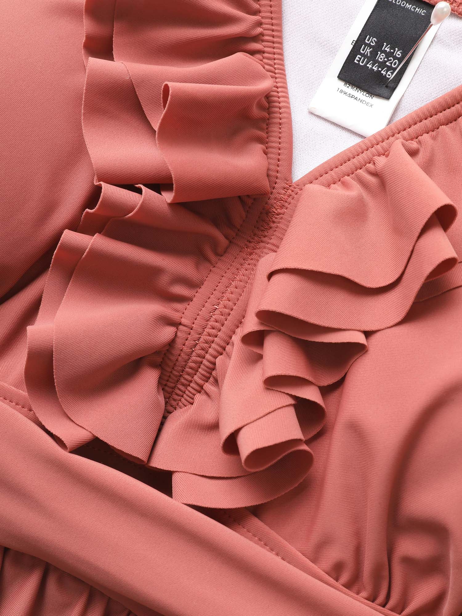 Ruffle Trim Adjustable Straps Gathered Sculpt Waist Swim Dress Ruffle Trim Adjustable Straps Gathered Sculpt Waist Swim Dress