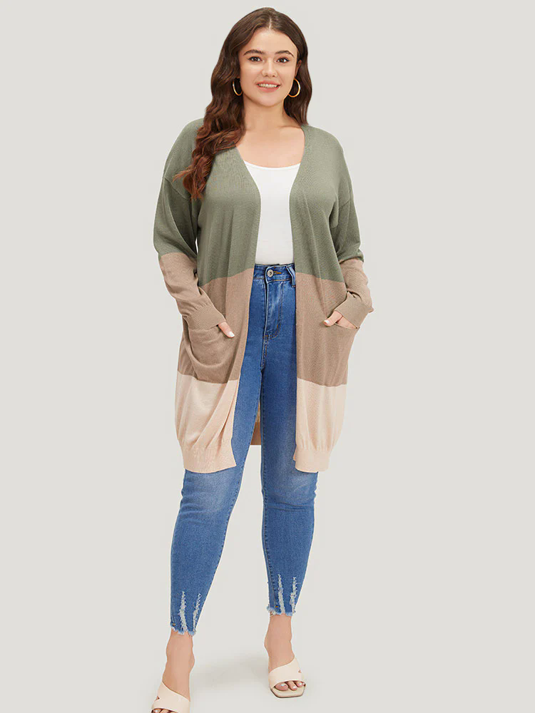Supersoft Essentials Colorblock Pocket Tunic Cardigan Supersoft Essentials Colorblock Pocket Tunic Cardigan